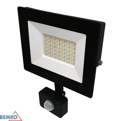 LED REFLEKTOR SMD KASTEL 30W 4000K 2800LM IP65 ČERNÝ PIR