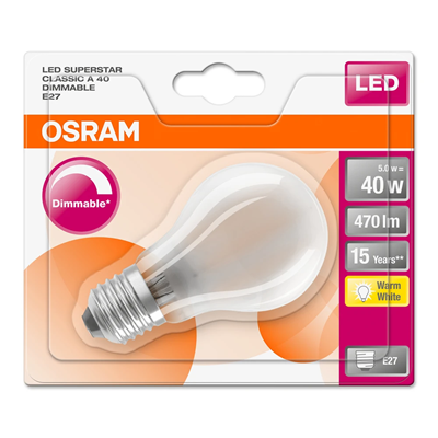 LED RETROFIT DIM CL A 40 4W/827 E27 GL FR dimmable LED LAMP