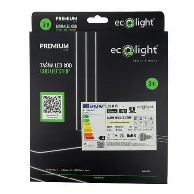 LED strip COB 24V 320 7W/m 3000K 735lm IP67 5m