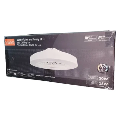 LED stropní ventilátor ABS+PC 35W 20W+15W 2000LM 15m2 CCT 40dB