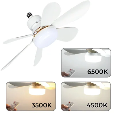 LED stropní ventilátor E27 28W 15W+13W 1500LM CCT 38dB