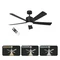 LED stropní ventilátor KOV+ABS 53W 18W+35W 1980LM 35m2 CCT 45 dB