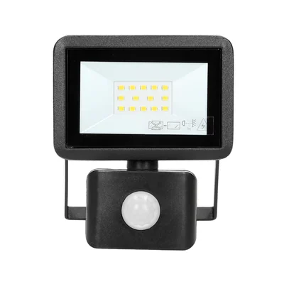 LED světlomet FARO S 10W s PIR, 800lm, IP44, 4000K, hliník + sklo