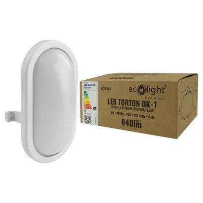 LED TORTON 8W 4000K 640lm IP54 OVALADO BLANCO