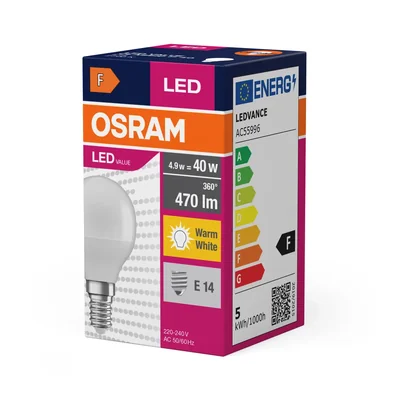 LED VALUE CLASSIC P Bulb 4.9W 470lm 2700K E14 WW