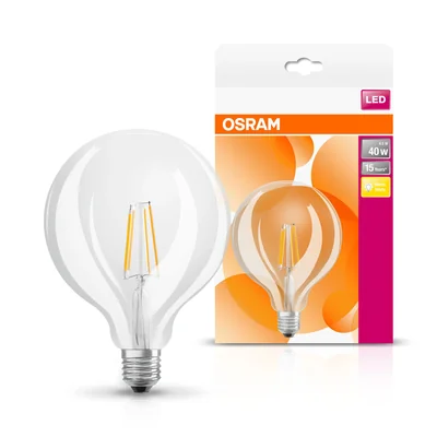 LED žárovka Retrofit CLASSIC GLOBE125 4W 827 Čirá E27