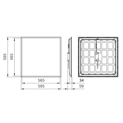 Ledinaire RC065B G5 Panel LED 34W 4100lm 4000K