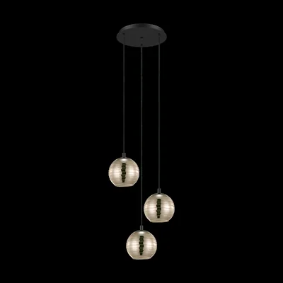 LEMORIETA Trojité černé závěsné svítidlo