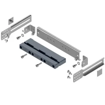 LG-B60-V2R P3 Bracket with BBS carrier, 3-pole, width 2 (500), for rails with a spacing of 60 mm, vertical rail mounting on WP-A/WP-T with smooth adjustment