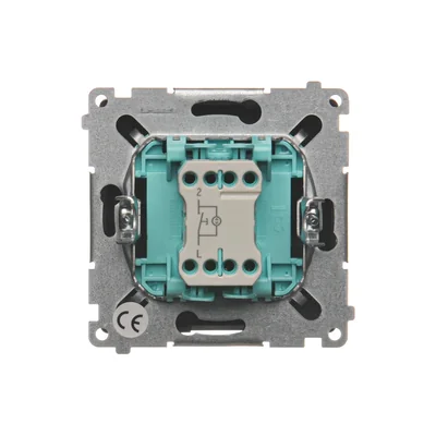 „Licht“-Taster mit blauer LED-Hintergrundbeleuchtung 10AX 24V Schraubklemmen schokoladenmatt metallisiert