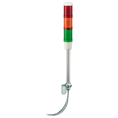 Lichtsäule mit Summer Ø45 dreifarbige Dauer-LED 24V AC/DC m. vertikal