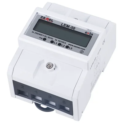 Licznik energii elektrycznej 3-fazowy 100A z wyświetlaczem LCD