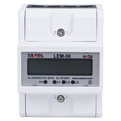 Licznik energii elektrycznej 3-fazowy 100A z wyświetlaczem LCD