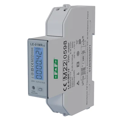 Licznik energii elektrycznej - jednofazowy, RS-485, LCD, 100A, rejestracja parametrów sieci U, I, F, P, Q, AE+, RE+