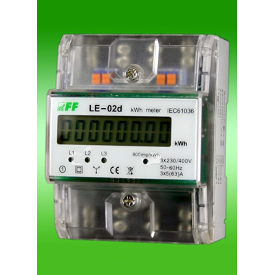 Licznik energii elektrycznej - trójfazowy z programowalną przekładnią wyświetlacz LCD