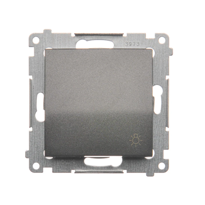 "Light" button (module) 10A 230V quick connectors anthracite (metallic)