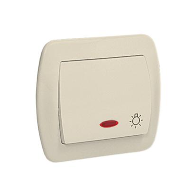 "Light" button with backlight 230V, beige