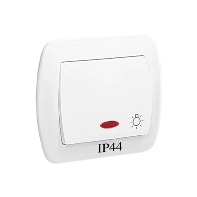 "Light" button with backlight, 230V, white