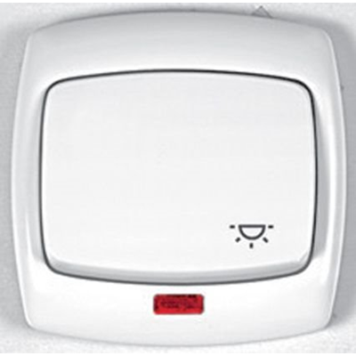 Light button with backlight, white