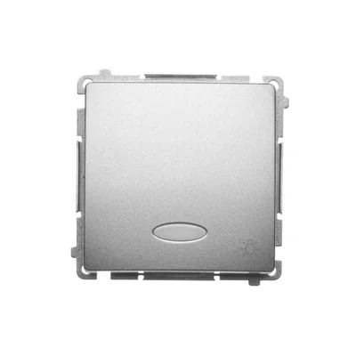 "Light" button with blue LED backlight 10AX 24V satin metallized screw terminals