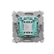 "Light" button with blue LED backlight 10AX 24V satin metallized screw terminals