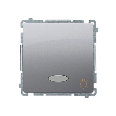 "Light" button with LED backlight 10AX 24V screw terminals silver mat