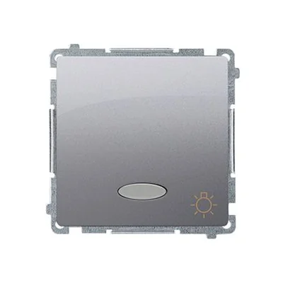 "Light" button with LED backlight 10AX 24V screw terminals silver mat