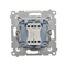 "Light" button with LED backlight (module) 10A 230V gold (metallic) quick connectors