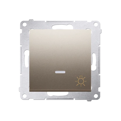 "Light" button with LED backlight (module) 10A 230V gold (metallic) quick connectors