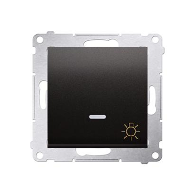 "Light" button with LED backlight (module) 10A 230V quick connectors anthracite (metallic)