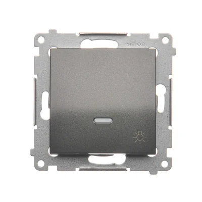 "Light" button with LED backlight (module) 10A 230V quick connectors anthracite (metallic)