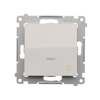 "Light" button with LED backlight (module) 10A 230V quick connectors white
