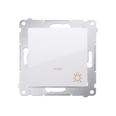 "Light" button with LED backlight (module) 10A 230V quick connectors white