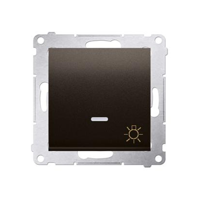 "Light" button with LED backlight (module) 230V, matt brown metallic