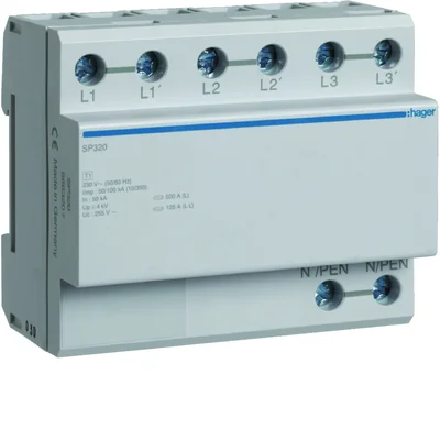 Lightning arrester, B, 3-pole, 100kA