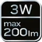 Ліхтарик на батарейках 200 лм, зум, IPX7, 3 x AAA