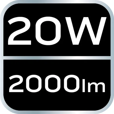 Ліхтарик з USB-C акумулятором, 2000 лм, світлодіодний, CHN
