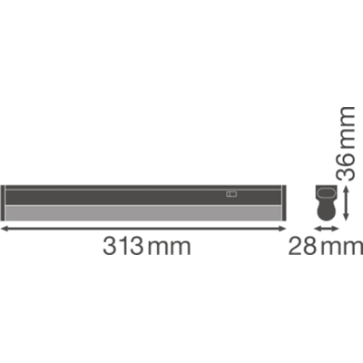 LINEAR COMPACT SWITCH Лінійний світильник 4W 450lm 4000K IP20 NW білий