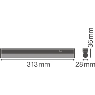 LINEAR COMPACT SWITCH Luminaire linéaire 4W 450lm 4000K IP20 NW blanc