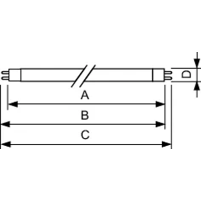 Linear fluorescent lamp 6W, 342V, G5