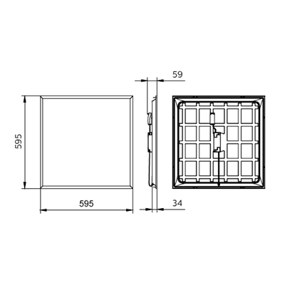 LINEAR PANEL Deckenleuchte 38W 3400lm 4000K RC065B LED34S/840 PSU W60L60 NIGHT NW