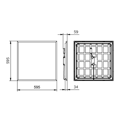 LINEAR PANEL Oprawa wstropowa 38W 3400lm 4000K RC065B LED34S/840 PSU W60L60 NOC NW