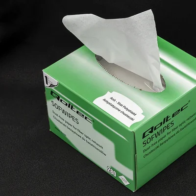 Lingettes en fibre optique sans poussière Qoltec | 280 pièces.