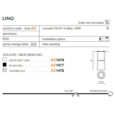 LINO Lampada da soffitto nera