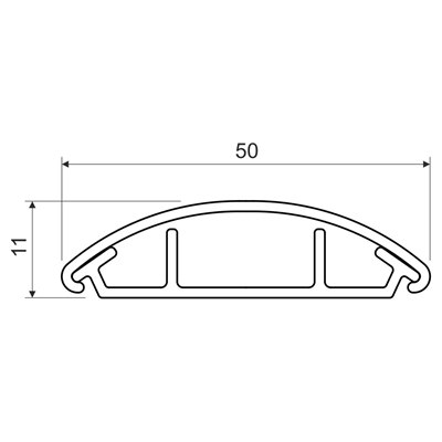 Listwa napodłogowa LO 50 ciemno szara (2m/32m/640m)
