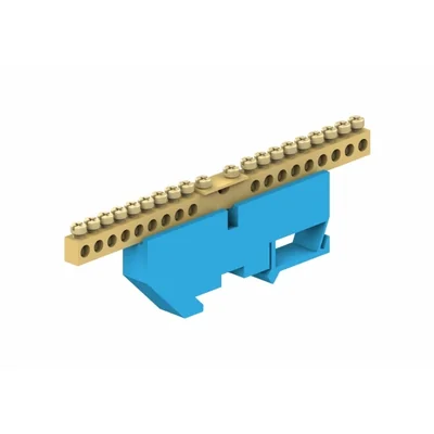Listwa zaciskowa na szynę TH 9-modułowa 9 x 10mm² 9 x 16mm² 1 x 35mm² niebieska