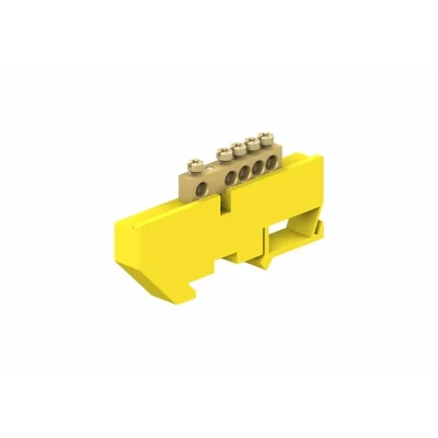 Listwa zaciskowa ochronna na szynę TH 5-modułowa 5 x 16mm² żółta