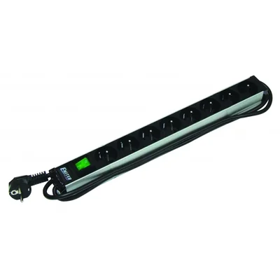 Listwa zasilająca EmiterNet 19  z wyłącznikiem 8-gn.z bolcem,kabel 3mb wtyk uni-schuko