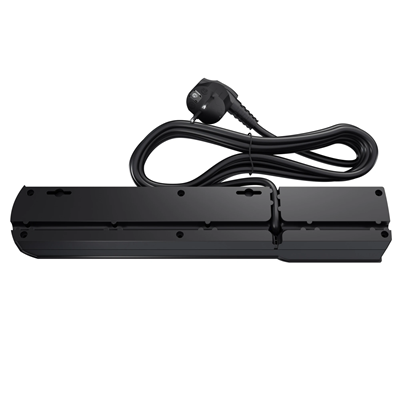 Listwa zasilająca z bezpiecznikiem i układem przeciwprzepięciowym professional 5 gniazd 2 porty USB długość 1,5m 10A 230V 2300W czarny