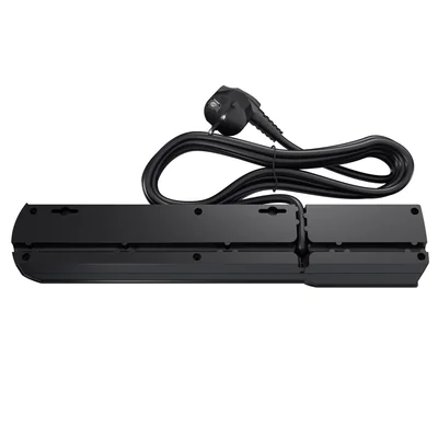 Listwa zasilająca z bezpiecznikiem i układem przeciwprzepięciowym professional 5 gniazd 2 porty USB długość 1,5m 10A 230V 2300W czarny